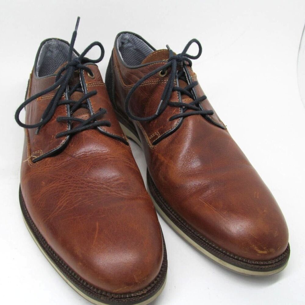 BullBoxer Mens Brown Leather Handmade Derbys Portugal Size US 11 EUR 45